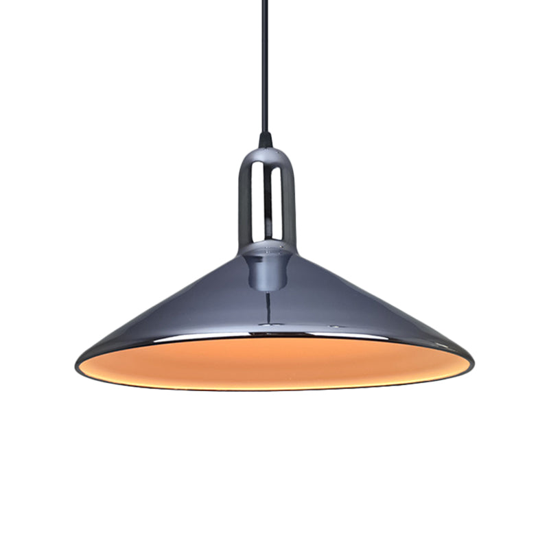 Iron Gold/Silver Down Lighting Tapered 1-Bulb Industrial Style Pendant Light Fixture for Living Room Clearhalo 'Art Deco Pendants' 'Cast Iron' 'Ceiling Lights' 'Ceramic' 'Crystal' 'Industrial Pendants' 'Industrial' 'Metal' 'Middle Century Pendants' 'Pendant Lights' 'Pendants' 'Tiffany' Lighting' 1460130