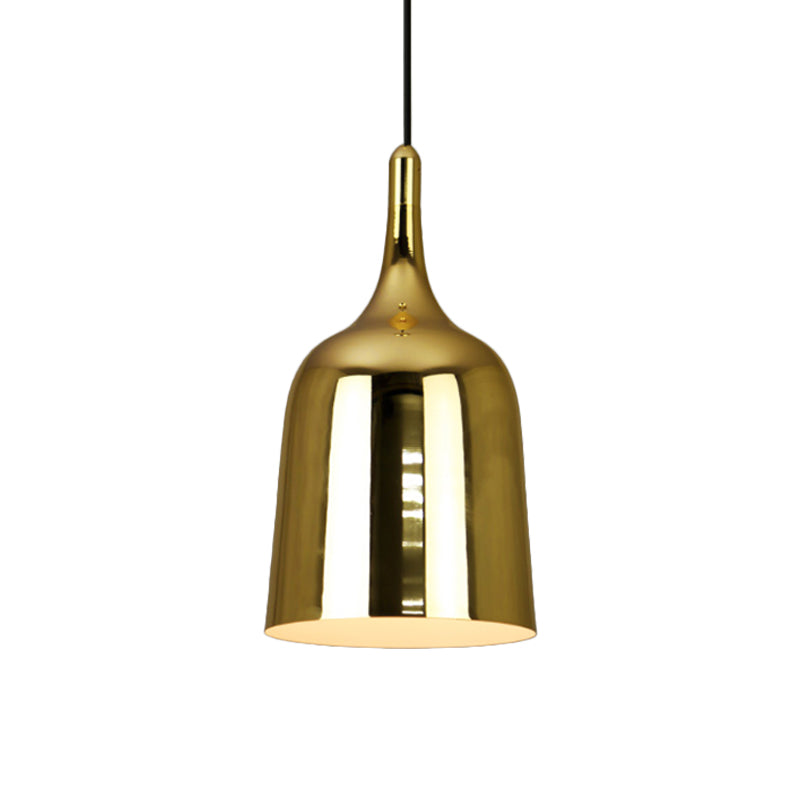 Bell Living Room Hanging Light Industrial Style Iron 1-Bulb Gold Finish Ceiling Suspension Lamp Clearhalo 'Art Deco Pendants' 'Cast Iron' 'Ceiling Lights' 'Ceramic' 'Crystal' 'Industrial Pendants' 'Industrial' 'Metal' 'Middle Century Pendants' 'Pendant Lights' 'Pendants' 'Tiffany' Lighting' 1460134