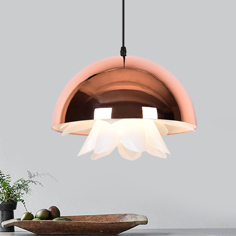 Warehouse Jellyfish Hanging Pendant Light 1-Bulb Iron Ceiling Suspension  Lamp in Black/White/Gold for Kitchen - Clearhalo