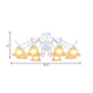 Tan Glass Flared Chandelier Light Traditional 6/8 Lights Living Room Pendant Lighting Fixture in White Clearhalo 'Ceiling Lights' 'Chandeliers' Lighting' options 1460275
