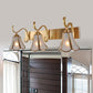 Milky Glass Gold Vanity Lighting Flower 1/2/3-Light Colonial Sconce Light Fixture with Swooping Arm 3.0 Gold Clearhalo 'Vanity Lights' 'Wall Lights' Lighting' 1460291