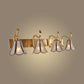 Colonialism Floral Vanity Mirror Light 4 Bulbs Frosted White Glass Sconce Wall Lighting in Gold Clearhalo 'Vanity Lights' 'Wall Lights' Lighting' 1460309