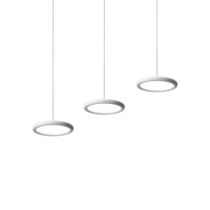 Black/White Thin Disc Multi-Light Pendant Minimal 3 Lights Acrylic Hanging Ceiling Light in Warm/White Light over Kitchen Dinette Clearhalo 'Ceiling Lights' 'Modern Pendants' 'Modern' 'Pendant Lights' 'Pendants' Lighting' 1460413