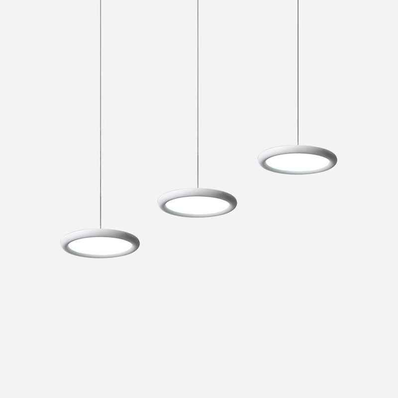 Black/White Thin Disc Multi-Light Pendant Minimal 3 Lights Acrylic Hanging Ceiling Light in Warm/White Light over Kitchen Dinette Clearhalo 'Ceiling Lights' 'Modern Pendants' 'Modern' 'Pendant Lights' 'Pendants' Lighting' 1460414