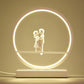 Black/White Hoop Nightstand Light Simple Romantic Acrylic Table Lamp in Warm/White Light with Lover Statuette Clearhalo 'Lamps' 'Table Lamps' Lighting' 1460488