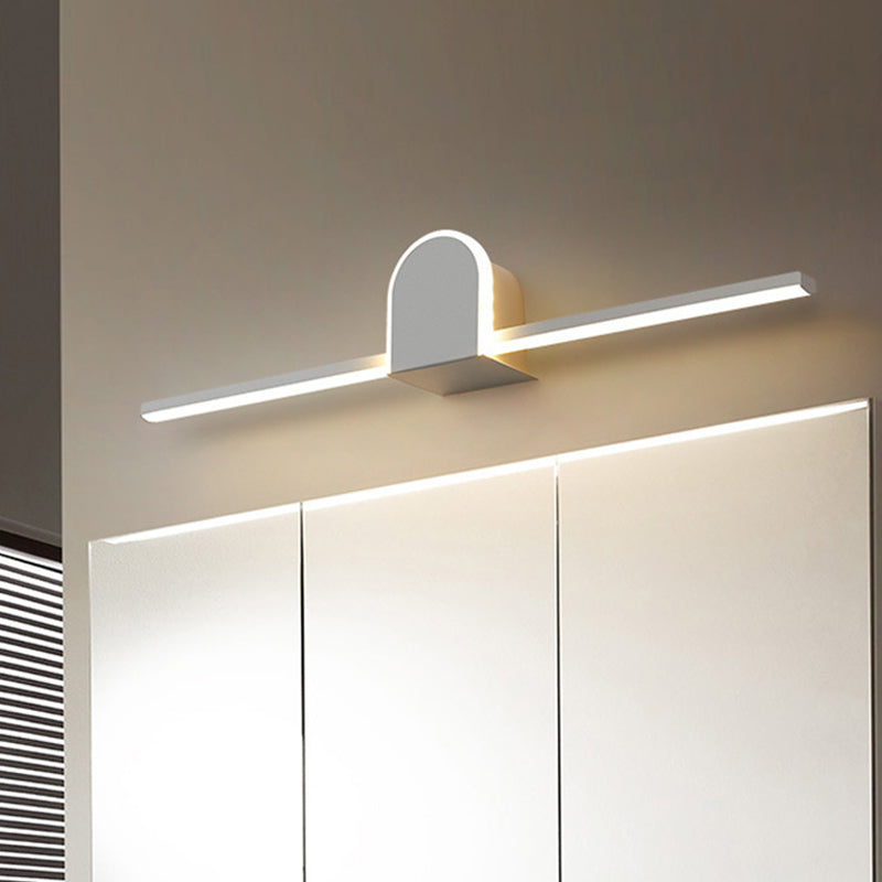 Slim Rod Bath Vanity Lighting Acrylic Minimalist 16"/23.5" Long LED Wall Lamp in Warm/White Light Clearhalo 'Modern wall lights' 'Modern' 'Vanity Lights' 'Wall Lights' Lighting' 1460505