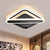 Rhombus-Oblong Foyer Flush Light Iron Modernism LED Ceiling Mounted Lighting Fixture in Black/Gold/White Black Clearhalo 'Ceiling Lights' 'Close To Ceiling Lights' 'Close to ceiling' 'Flush mount' Lighting' 1460665