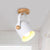 Small Elongated Dome Semi Mount Lighting Nordic Metal 1-Light White Ceiling Fixture with Adjustable Handle White Clearhalo 'Ceiling Lights' 'Close To Ceiling Lights' 'Close to ceiling' 'Semi-flushmount' Lighting' 1460708