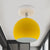 Small Half Sphere Adjustable Flush Mount Macaron Aluminum 1 Bulb Yellow/Pink/Grey Semi Flush Mount Lighting Fixture Yellow Clearhalo 'Ceiling Lights' 'Close To Ceiling Lights' 'Close to ceiling' 'Semi-flushmount' Lighting' 1460747