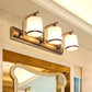 2/3 Lights Column Vanity Lighting Colonial Gold Frosted White Glass Wall Sconce Light Fixture for Bathroom 3.0 Gold Clearhalo 'Vanity Lights' 'Wall Lights' Lighting' 1460855