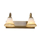 Gold 2/3/4 Bulbs Vanity Sconce Vintage Opal Glass Bell Wall Mounted Lighting with Metal Swooping Arm Clearhalo 'Vanity Lights' 'Wall Lights' Lighting' 1460882