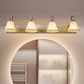 Gold 2/3/4 Bulbs Vanity Sconce Vintage Opal Glass Bell Wall Mounted Lighting with Metal Swooping Arm 4.0 Gold Clearhalo 'Vanity Lights' 'Wall Lights' Lighting' 1460890