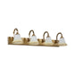 Gold 2/3/4 Bulbs Vanity Sconce Vintage Opal Glass Bell Wall Mounted Lighting with Metal Swooping Arm Clearhalo 'Vanity Lights' 'Wall Lights' Lighting' 1460893