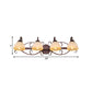 Brown Bowl Vanity Wall Light Antique Beige Glass 2/3/4 Bulbs Bathroom Wall Sconce Lighting Fixture with Swooping Arm Clearhalo 'Vanity Lights' 'Wall Lights' Lighting' 1460919