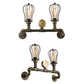 Piped Living Room Wall Lamp with Water Drop Cage Shade Vintage Metal 2 Bulbs Aged Brass Wall Light Fixture Clearhalo 'Art deco wall lights' 'Cast Iron' 'Glass' 'Industrial wall lights' 'Industrial' 'Middle century wall lights' 'Modern' 'Rustic wall lights' 'Tiffany' 'Traditional wall lights' 'Wall Lamps & Sconces' 'Wall Lights' Lighting' 146144