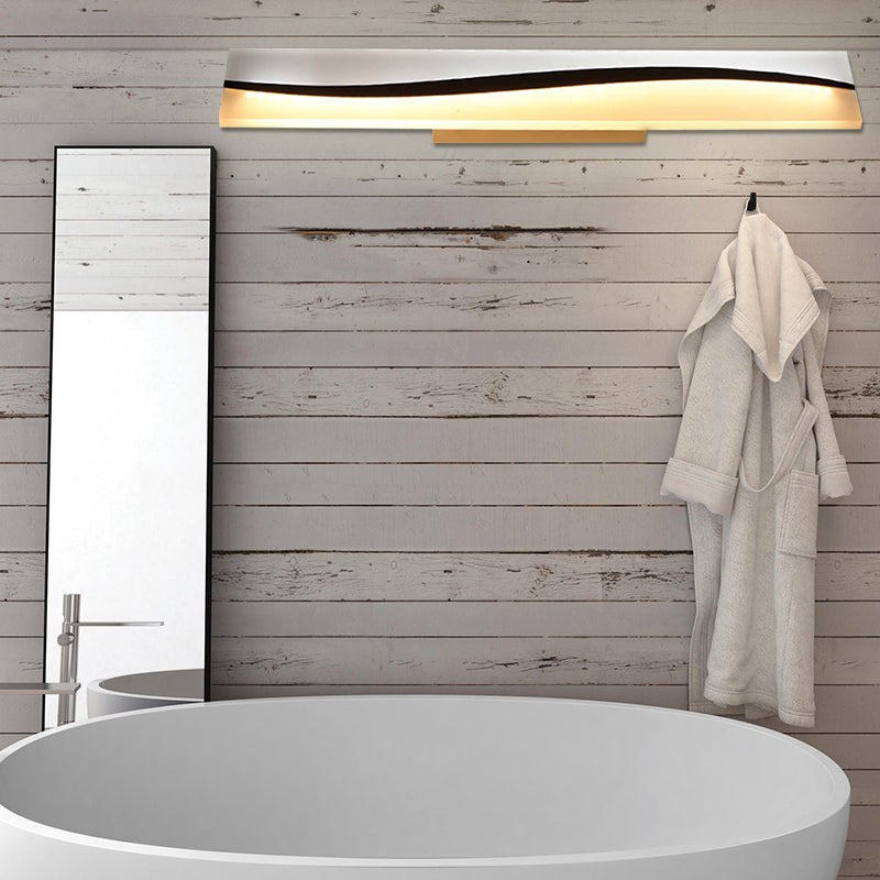 Acrylic Rectangular Vanity Mirror Lamp Simple 16"/19.5"/23" Wide LED Bath Light over Mirror in Warm/White, Water And Fog Resistant Clearhalo 'Modern wall lights' 'Modern' 'Vanity Lights' 'Wall Lights' Lighting' 146332