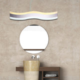 Wavy LED Bath Light Acrylic Single Light Minimalism Antifogging Vanity Mirror Light in Warm/White, 16"/19.5" Wide Clearhalo 'Modern wall lights' 'Modern' 'Vanity Lights' 'Wall Lights' Lighting' 146355