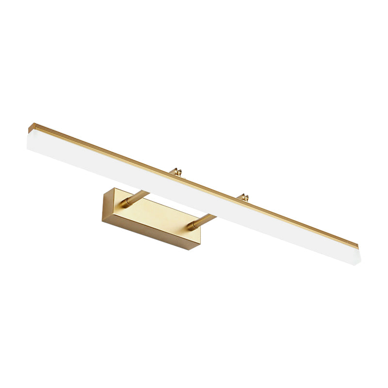 16"/19.5" W Rectangular Wall Sconce Lighting Modernist Style Acrylic LED Bathroom Vanity Light in Gold, Warm/White Light Clearhalo 'Cast Iron' 'Glass' 'Industrial' 'Modern wall lights' 'Modern' 'Tiffany' 'Traditional wall lights' 'Vanity Lights' 'Wall Lights' Lighting' 146630