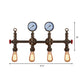 Bronze Finish Pipe Wall Lamp Industrial Style Metallic 4 Lights Living Room Wall Sconce Light with Gauge Clearhalo 'Art deco wall lights' 'Cast Iron' 'Glass' 'Industrial wall lights' 'Industrial' 'Middle century wall lights' 'Modern' 'Rustic wall lights' 'Tiffany' 'Traditional wall lights' 'Wall Lamps & Sconces' 'Wall Lights' Lighting' 146694
