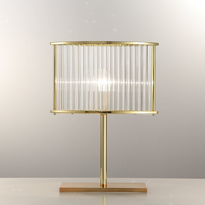 1 Head Oval Nightstand Lamp Contemporary Clear Crystal Bar Desk Light in Gold Clearhalo 'Lamps' 'Table Lamps' Lighting' 1467986