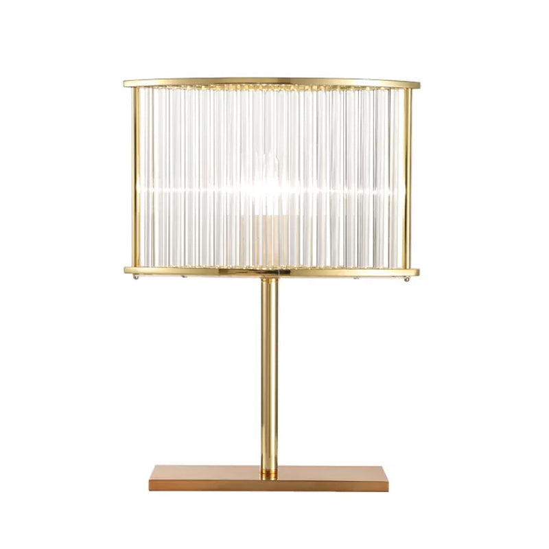 1 Head Oval Nightstand Lamp Contemporary Clear Crystal Bar Desk Light in Gold Clearhalo 'Lamps' 'Table Lamps' Lighting' 1467987