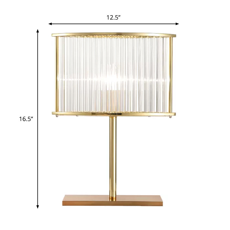 1 Head Oval Nightstand Lamp Contemporary Clear Crystal Bar Desk Light in Gold Clearhalo 'Lamps' 'Table Lamps' Lighting' 1467988