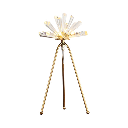 Sputnik Night Table Light Modern Style Prismatic Optical Crystal 1 Head Night Lamp in Gold Clearhalo 'Lamps' 'Table Lamps' Lighting' 1467990