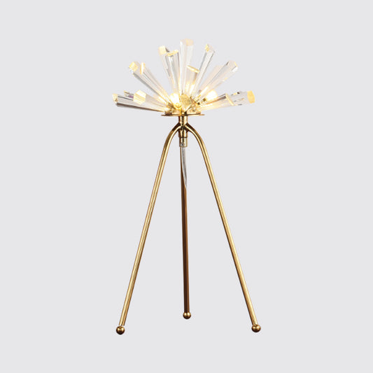 Sputnik Night Table Light Modern Style Prismatic Optical Crystal 1 Head Night Lamp in Gold Clearhalo 'Lamps' 'Table Lamps' Lighting' 1467991