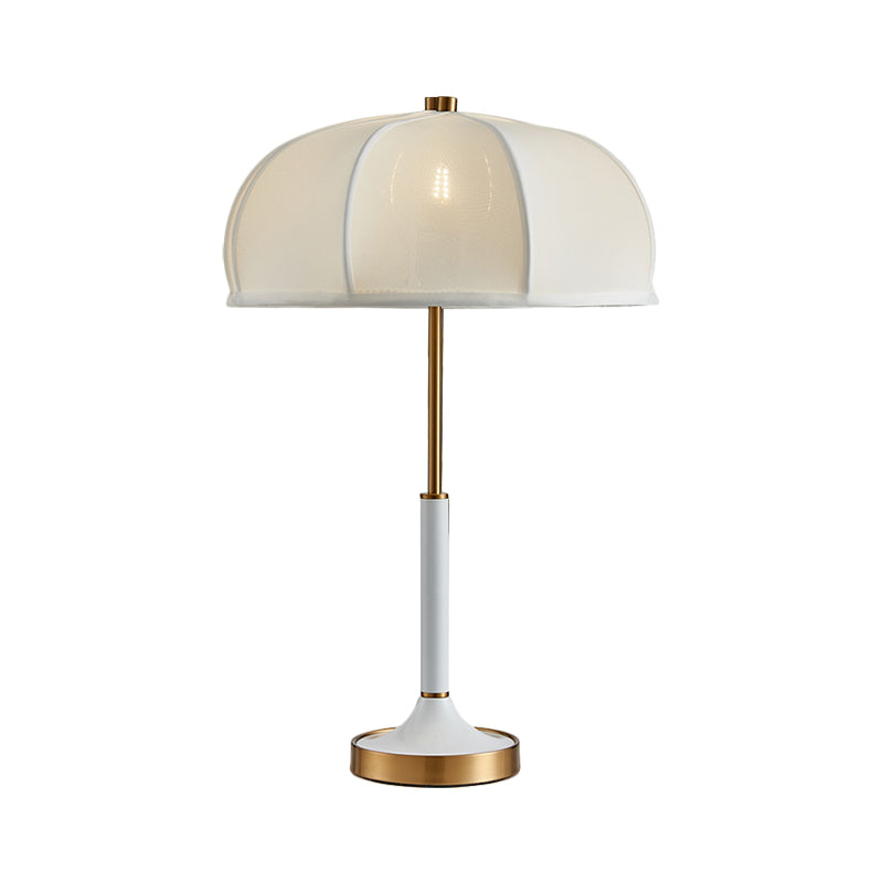 Gold Single Bulb Desk Lamp Traditional Fabric Umbrella Night Reading Light for Living Room Clearhalo 'Lamps' 'Table Lamps' Lighting' 1468115