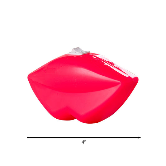 Lip Shaped Plastic LED Wall Light Decorative Red Plug in Night Lighting for Bedroom Clearhalo 'Night Lights' 'Wall Lights' Lighting' 1468262
