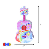 Guitar Mini Plug in LED Wall Lamp Kids Plastic Blue and Yellow/Red and Blue Night Lighting with Remote Clearhalo 'Night Lights' 'Wall Lights' Lighting' 1468282