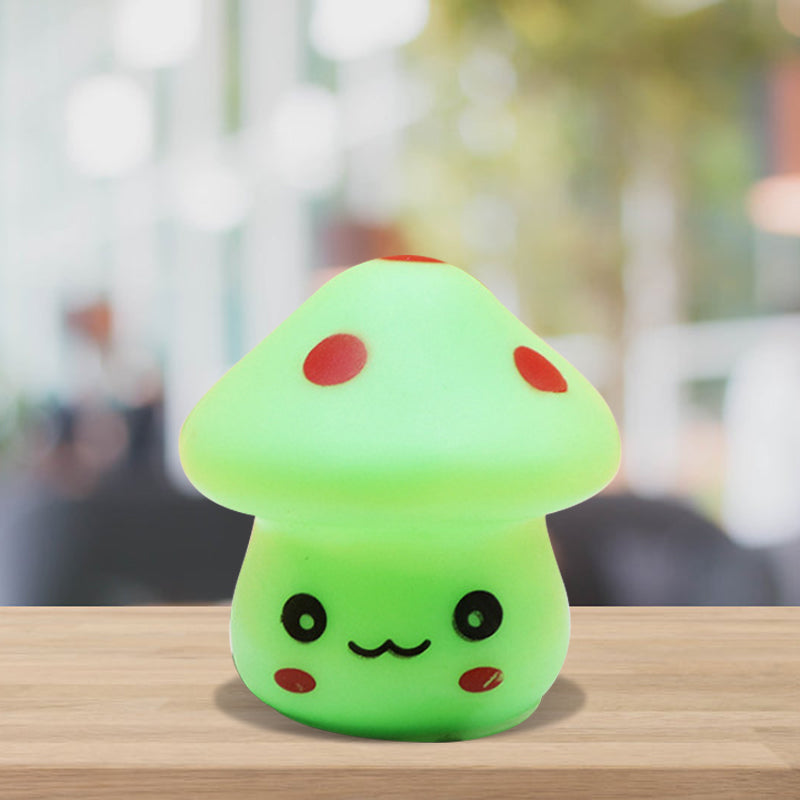 Mini Mushroom Plug-in Nightlight Cartoon Plastic Nursery LED Wall Lamp in 7 Color Light, White/Red/Blue Green Clearhalo 'Night Lights' 'Wall Lights' Lighting' 1468299