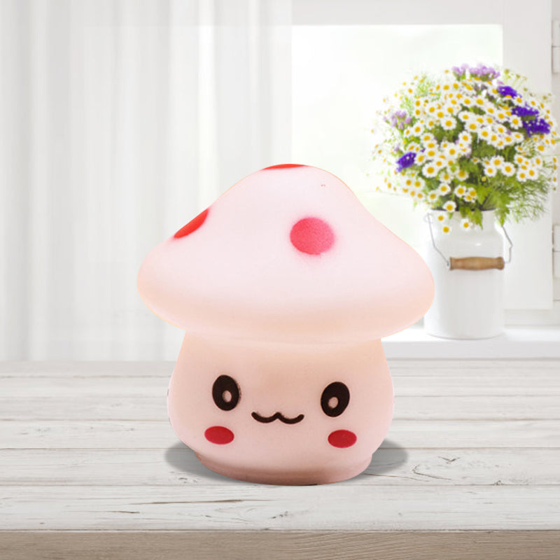 Mini Mushroom Plug-in Nightlight Cartoon Plastic Nursery LED Wall Lamp in 7 Color Light, White/Red/Blue White Clearhalo 'Night Lights' 'Wall Lights' Lighting' 1468303