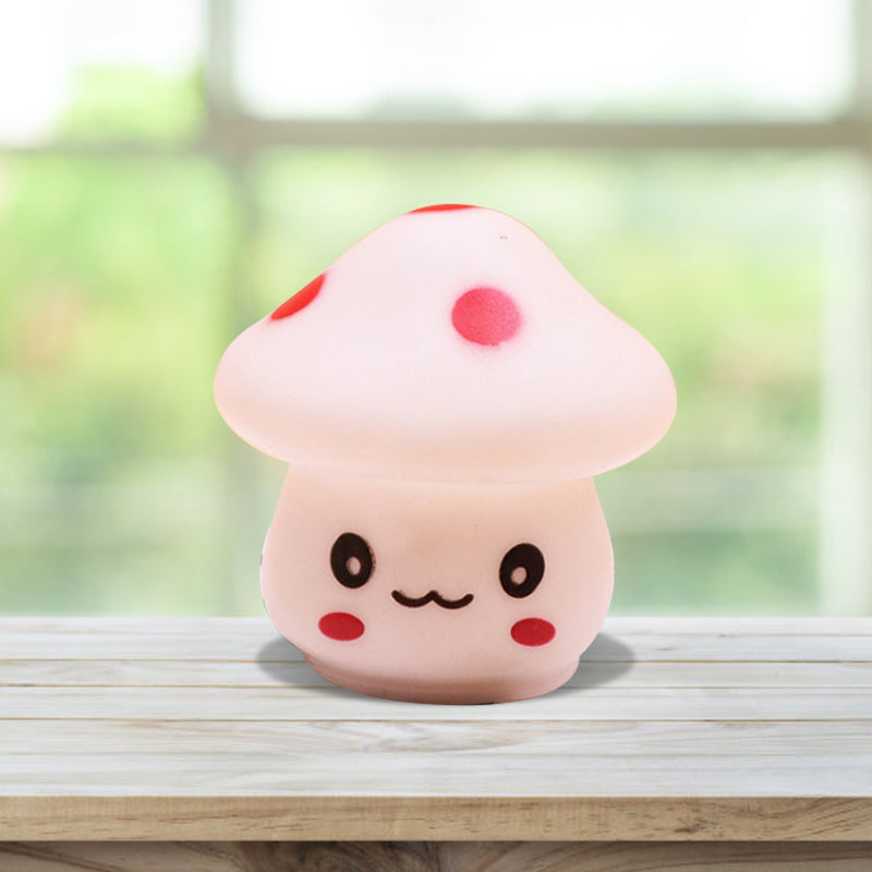 Mini Mushroom Plug-in Nightlight Cartoon Plastic Nursery LED Wall Lamp in 7 Color Light, White/Red/Blue Clearhalo 'Night Lights' 'Wall Lights' Lighting' 1468304