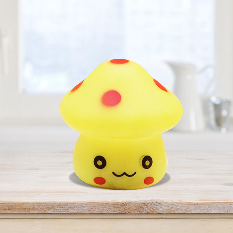 Mini Mushroom Plug-in Nightlight Cartoon Plastic Nursery LED Wall Lamp in 7 Color Light, White/Red/Blue Yellow Clearhalo 'Night Lights' 'Wall Lights' Lighting' 1468311