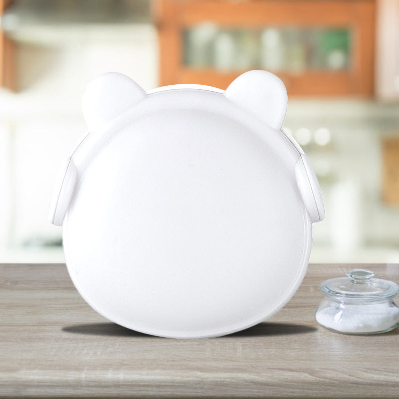 Plastic Bear Wall Nightlight Cartoon Pink/Blue/White Plug-in LED Night Lighting with Light Sensor White Clearhalo 'Night Lights' 'Wall Lights' Lighting' 1468335