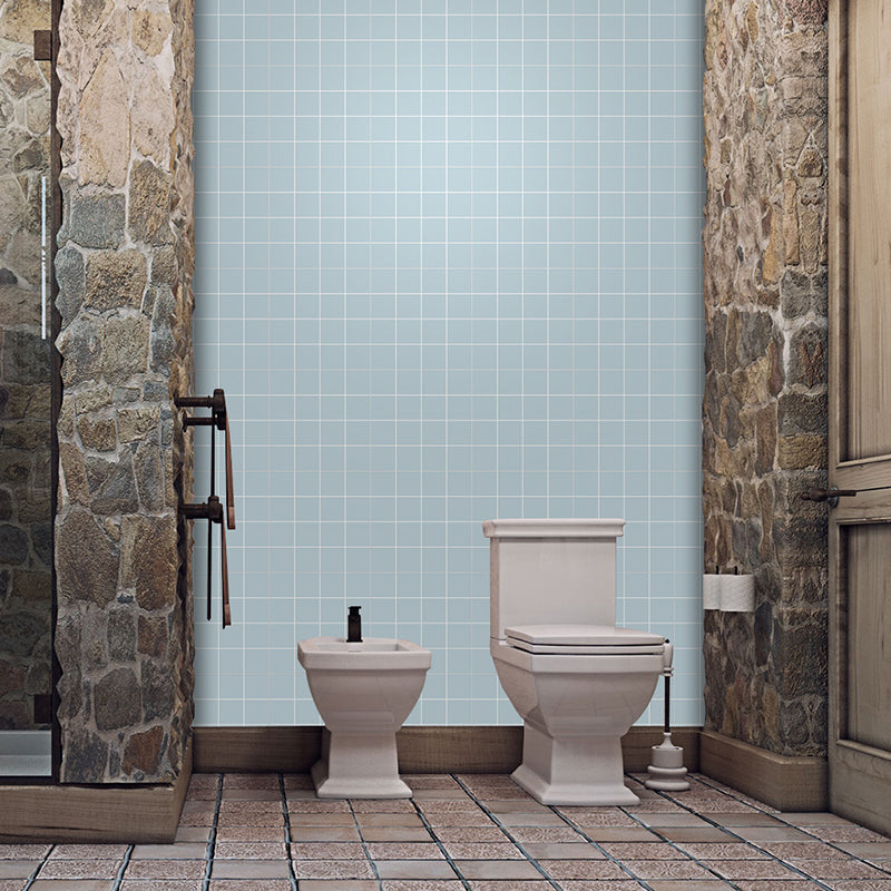 Minimalist Grid Wallpaper Panels for Kitchen 2.2-sq ft Wall Covering in Pastel Color, Easy Peel off Clearhalo 'Wall Decor' 'Wallpaper' 1468363