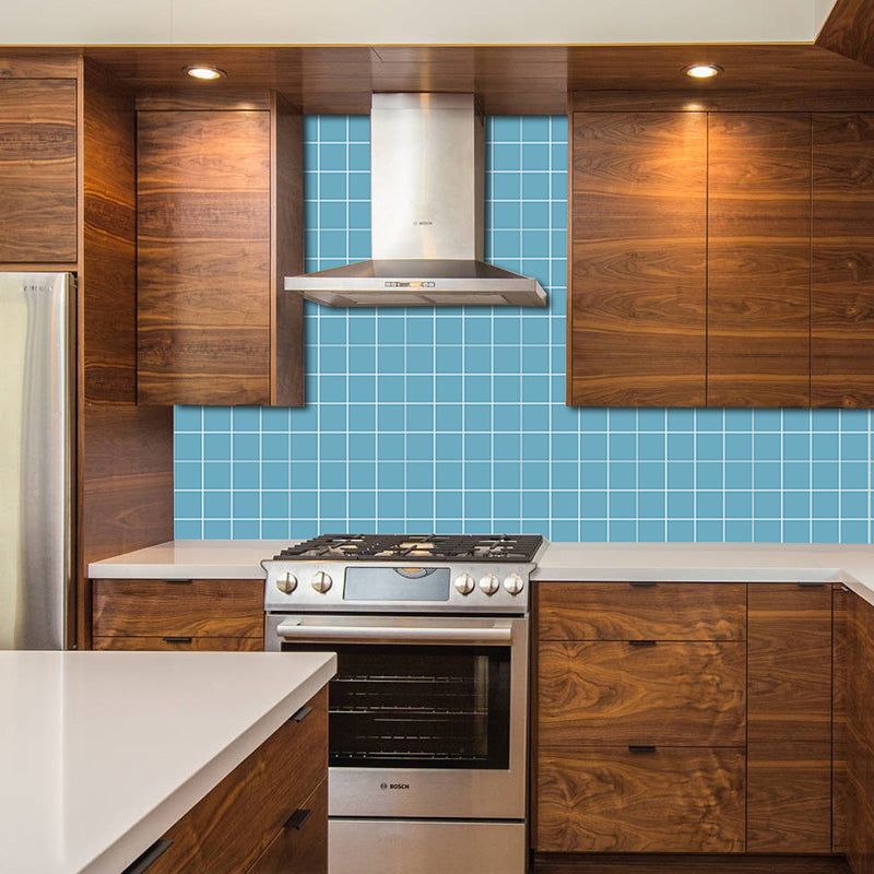 Minimalist Grid Wallpaper Panels for Kitchen 2.2-sq ft Wall Covering in Pastel Color, Easy Peel off Clearhalo 'Wall Decor' 'Wallpaper' 1468373