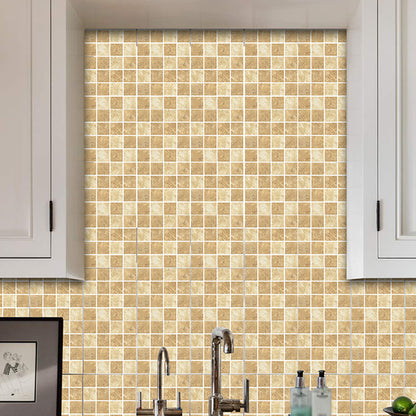 Brown Check Wallpaper Panels Contemporary Self Sticking Bathroom Wall Art, 2.2-sq ft Brown Clearhalo 'Wall Decor' 'Wallpaper' 1468385