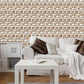 Self-Stick Grid Wallpaper Panel Set Modern PVC Wall Covering, 4' L x 4" W, Brown Clearhalo 'Wall Decor' 'Wallpaper' 1468419