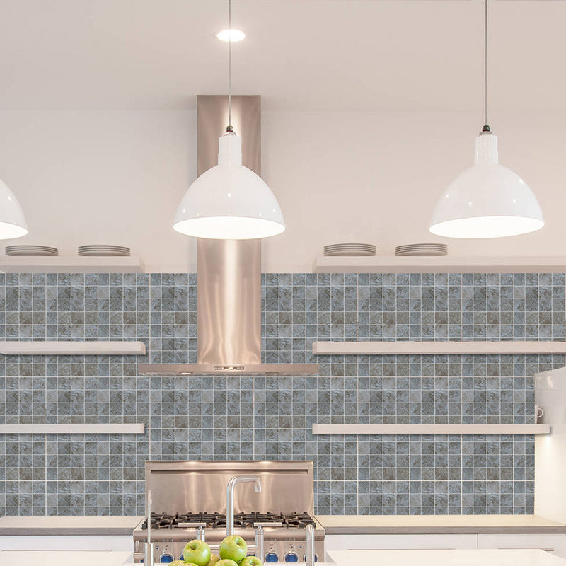 Marble Wallpaper Panel Modern Easy Peel off Bathroom Wall Art, 4' L x 4" W, Grey Grey Clearhalo 'Wall Decor' 'Wallpaper' 1468444