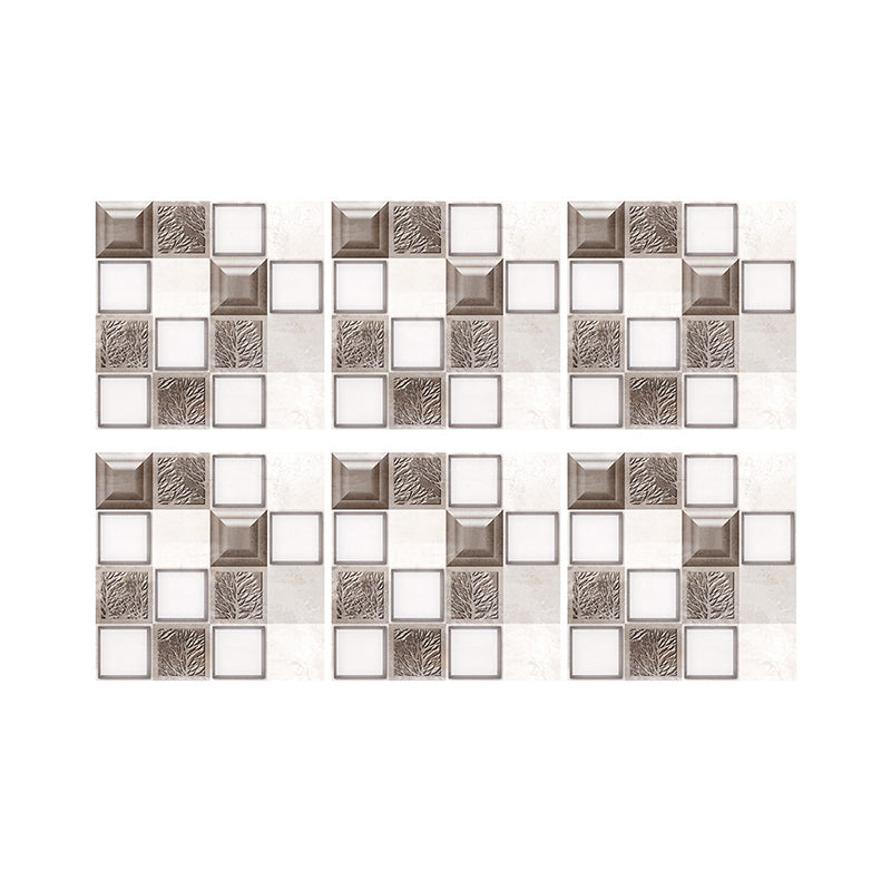 Peel and Paste Tile Wallpaper Panel Contemporary PVC Wall Art in White-Brown, 8' L x 8" W Clearhalo 'Wall Decor' 'Wallpaper' 1468488