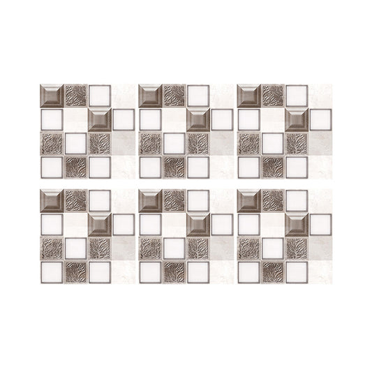 Peel and Paste Tile Wallpaper Panel Contemporary PVC Wall Art in White-Brown, 8' L x 8" W Clearhalo 'Wall Decor' 'Wallpaper' 1468488