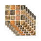 Orange-Grey Modern Wallpaper Panel 5.2-sq ft Faux Mosaics Tile Stick Wall Covering for Home Clearhalo 'Wall Decor' 'Wallpaper' 1468496