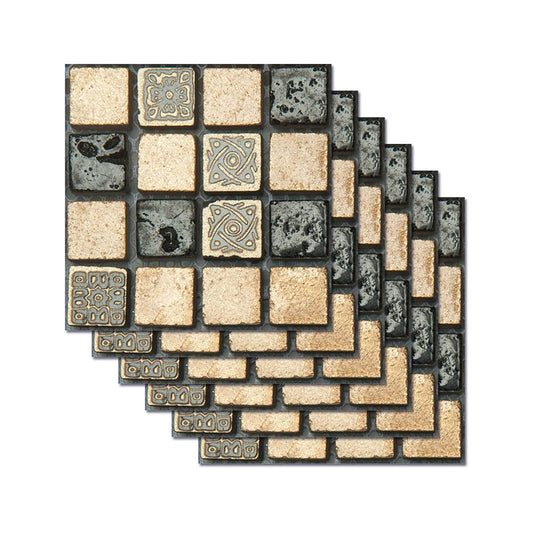 Grey-Green Modern Stick Wallpaper Panel 8' L x 8" W Checker Wall Art for Bathroom Clearhalo 'Wall Decor' 'Wallpaper' 1468512