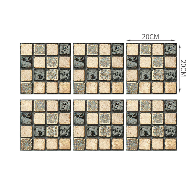 Grey-Green Modern Stick Wallpaper Panel 8' L x 8" W Checker Wall Art for Bathroom Clearhalo 'Wall Decor' 'Wallpaper' 1468513