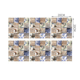 Flower Tile Wallpaper Panel Countryside PVC Adhesive Wall Covering in Blue-Brown for Bath Clearhalo 'Wall Decor' 'Wallpaper' 1468522