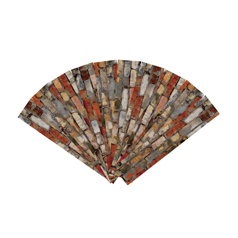 Rustic Brick Peel Wallpaper Panels for Living Room 5.4-sq ft Wall Art in Red Brown Clearhalo 'Country wall decor' 'Rustic' 'Wallpaper' Wall Decor' 1468525