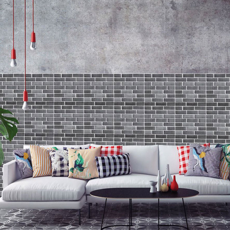 Grey Brick Wallpaper Panel Set Peel and Stick Rustic Corridor Wall Decor (4 Pieces) Clearhalo 'Country wall decor' 'Rustic' 'Wallpaper' Wall Decor' 1468529