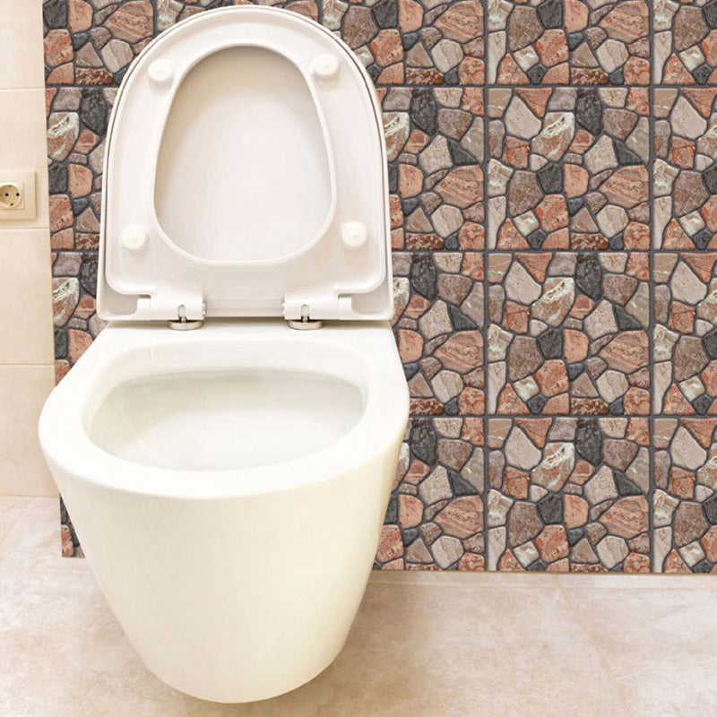 Rural Pebbled Adhesive Wallpaper Panels Brown Bathroom Wall Covering, 12' L x 12" W Clearhalo 'Country wall decor' 'Rustic' 'Wallpaper' Wall Decor' 1468534